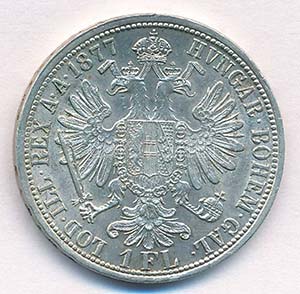 Ausztria 1877. 1Fl Ag Ferenc József ... 