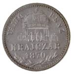1870KB 10kr Ag Váltó Pénz rozettával, ... 