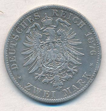 Német Államok / Bajorország 1876D 2M Ag ... 