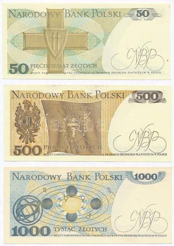Lengyelország 1982. 500Zl + 1000Zl + 1988. ... 