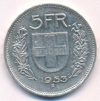 Svájc 1953B 5Fr Ag ... 