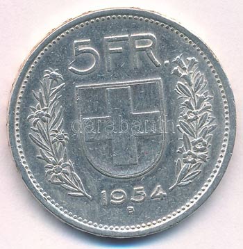 Svájc 1954B 5Fr Ag T:2 ... 