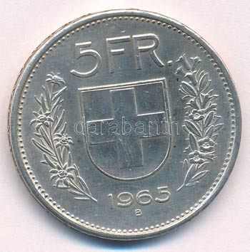 Svájc 1965B 5Fr Ag ... 
