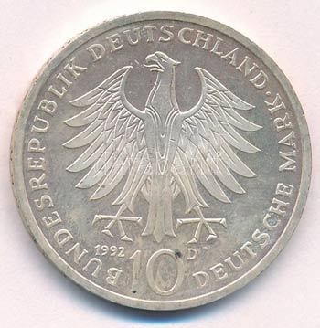 Németország 1992D 10M Ag Pour le Mérite ... 