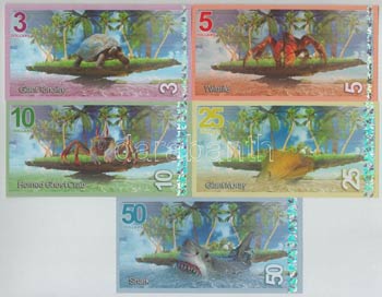 Aldabra sziget 2017. 3-50$ fantáziabankjegy ... 