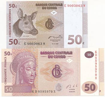 Kongó 1997. 50c + 2013. ... 