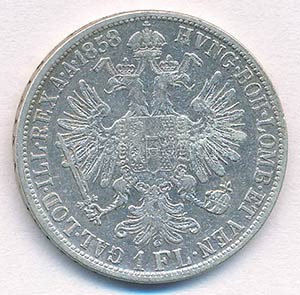 Ausztria 1858A 1Fl Ag Ferenc József ... 