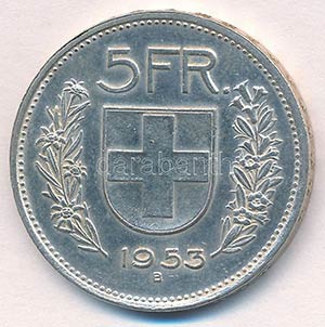 Svájc 1953B 5Fr Ag ... 