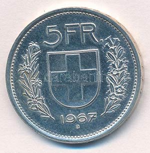 Svájc 1967B 5Fr Ag ... 