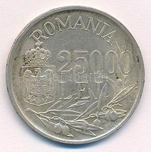 Románia 1946. 25.000L Ag I. Mihály T:1- ... 