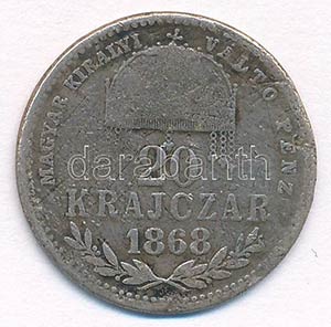 1868KB 20kr Ag Magyar Királyi Váltó ... 