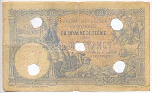 Szerbia 1893. 10D érvénytelenítő ... 