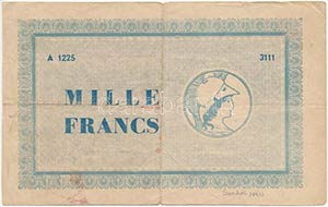 Franciaország DN 1000Fr színházi bankjegy ... 