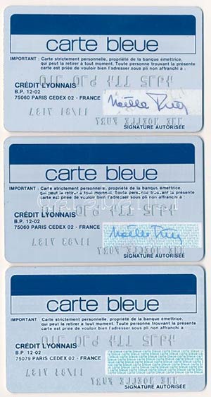 Franciaország 1981-1984. 3db Carte Bleue ... 