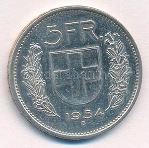 Svájc 1954B 5Fr Ag ... 