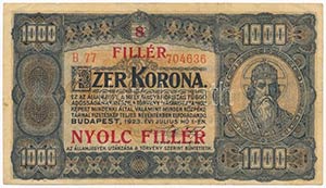 1923. 1000K 8 FILLÉR - ... 