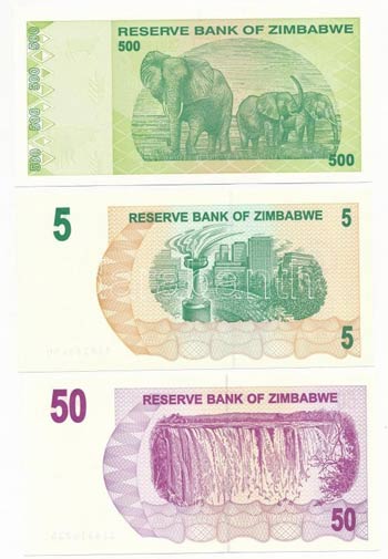 Zimbabwe 2006. 5D + 10D + 2009. 500D ... 