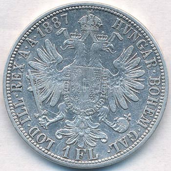 Ausztria 1887 1Fl Ag Ferenc József T:2,2- ... 