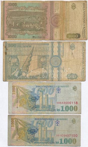 Románia 1966-1998. 10db-os vegyes bankjegy ... 