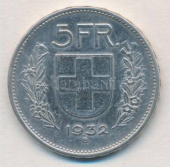 Svájc 1932B 5Fr Ag ... 