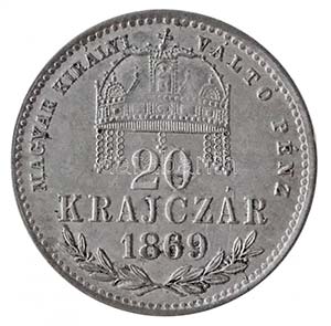 1869KB 20kr Ag Magyar Királyi Váltó ... 