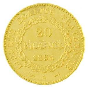 Franciaország 1896A 20Fr Au (6,44g/0.900) ... 