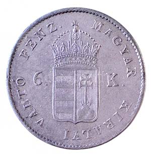 1849NB 6kr Ag T:1-,2 / Hungary 1849NB 6 ... 