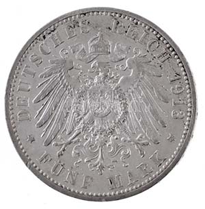 Német Államok / Poroszország 1913A 5M Ag ... 
