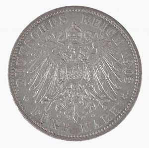 Német Államok / Szászország 1903E 5M Ag ... 
