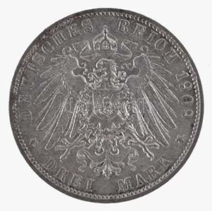 Német Államok / Szászország 1909E 3M Ag ... 