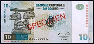 Kongó 1997. 10Fr MINTA ... 