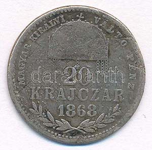 1868KB 20kr Ag Magyar Királyi Váltó ... 