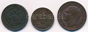 3db klf réz- és bronzpénz, közte 1851B ... 