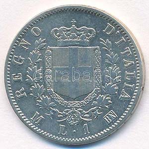Olaszország 1867M-BN 1L Ag II. Viktor ... 