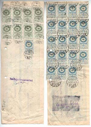 1944. 2db kitöltött váltó, bélyegekkel ... 