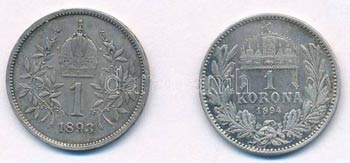 1894KB 1K Ag + Ausztria 1893. 1K Ag Ferenc ... 