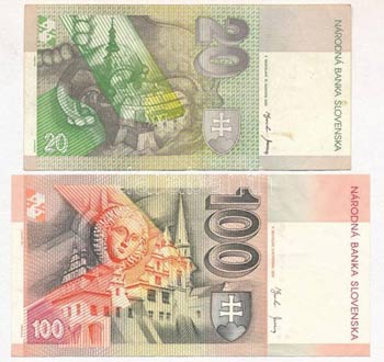 Szlovákia 2001. 20K + 2004. 100K T:III ... 
