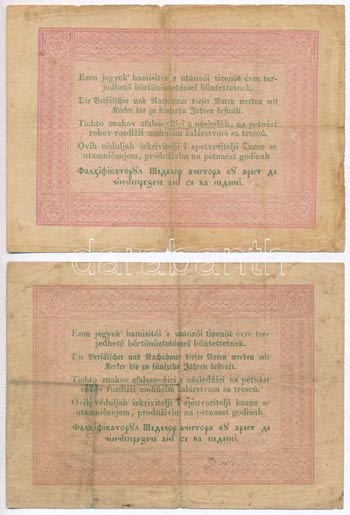 1848. 5Ft Kossuth bankó vörösesbarna + ... 