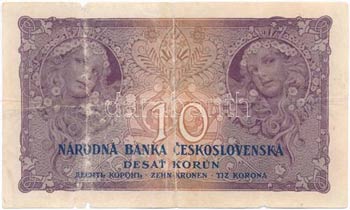 Cehszlovákia 1927. 10K T:III-,IV kis ... 