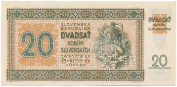 Szlovákia 1939. 20K SPECIMEN (MINTA) ... 