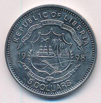 Libéria 1998. 5$ Cu-Ni RMS Titanic T:1- ... 