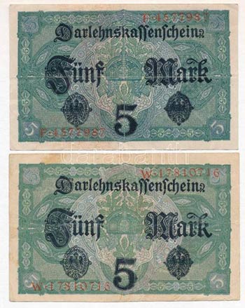 Német Birodalom 1917. 5M (2x) T:III  German ... 
