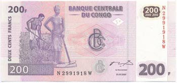 Kongó 2007. 200Fr T:I ... 