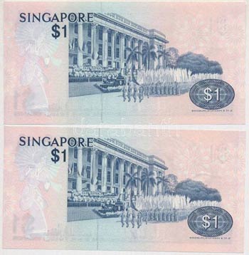 Szingapúr 1976. 1$ (2x) sorszámkövetők ... 