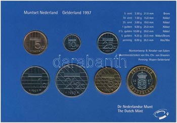 Hollandia 1997. 5c-5G (6xklf) + Gelderland ... 