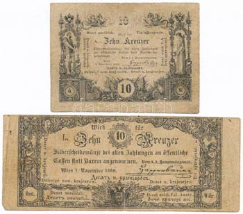 1860. 10kr (2xklf) ... 