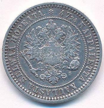 Finnország 1870S 2M Ag ... 