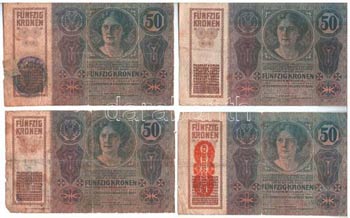 1914. 50K (9x) közte csehszlovák ... 