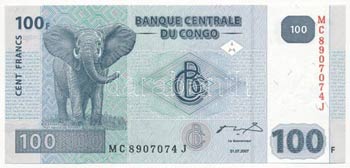 Kongó 2007. 100Fr T:I ... 