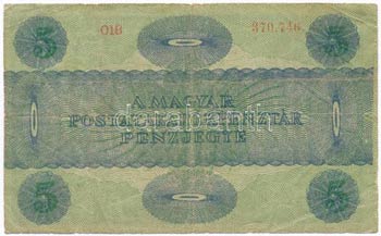 1919. 5K OSZTRÁK-MAGYAR BANK BANKJEGYEIRE ... 
